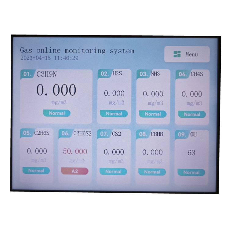 GT-3280-OU惡臭氣體在線監(jiān)測系統(tǒng)界面顯示